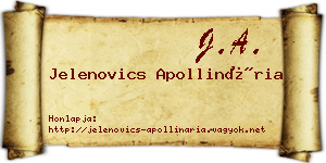 Jelenovics Apollinária névjegykártya